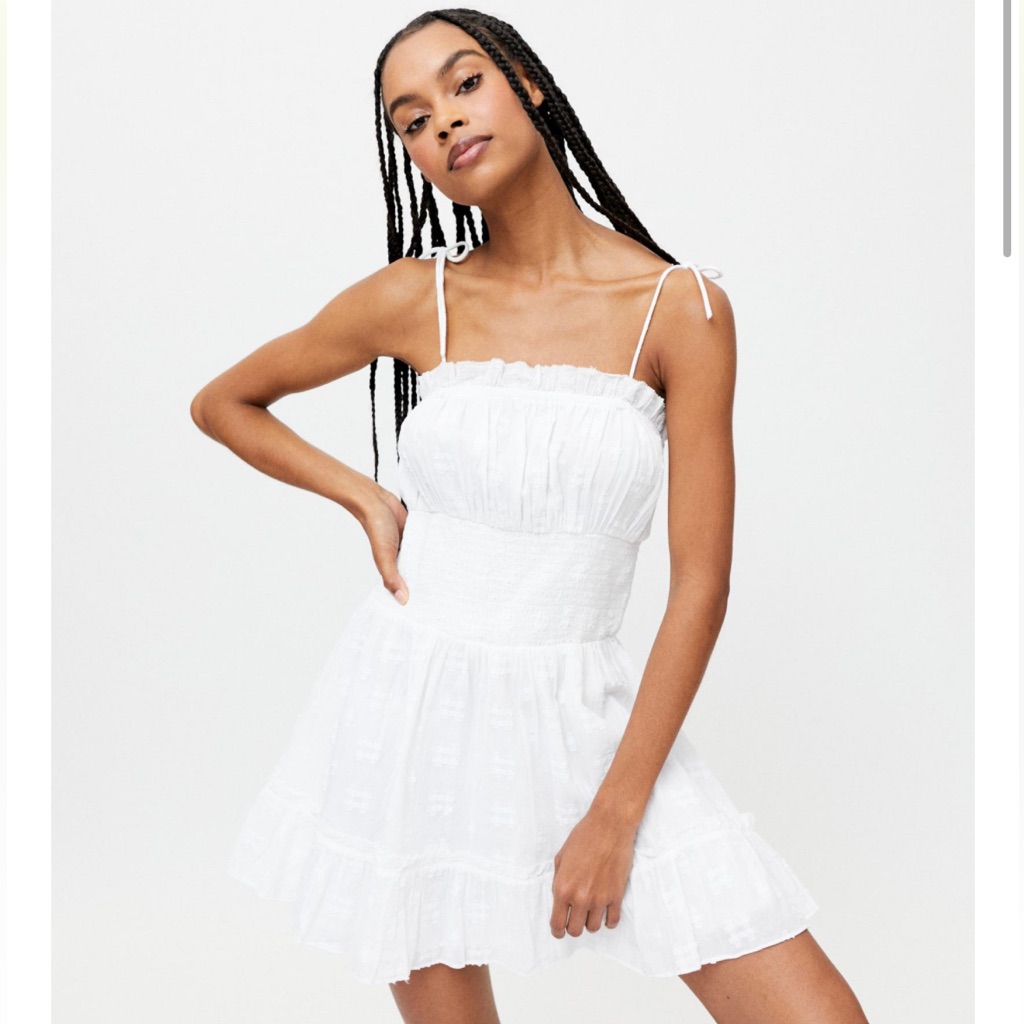 Cleobella White Mini Sundress With Tie Straps